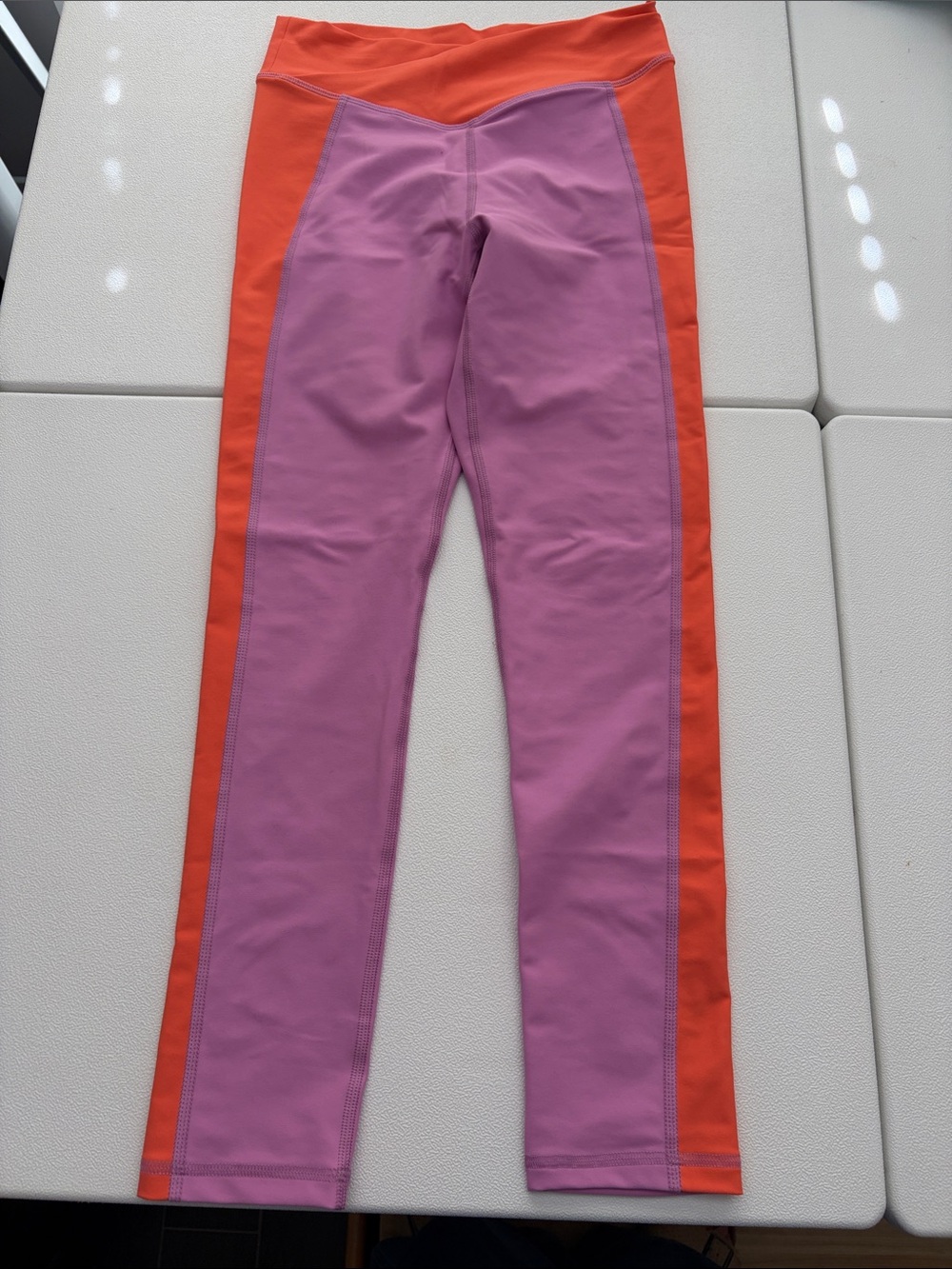 Old Navy Girls Colorblock Leggings - Pink & Orange